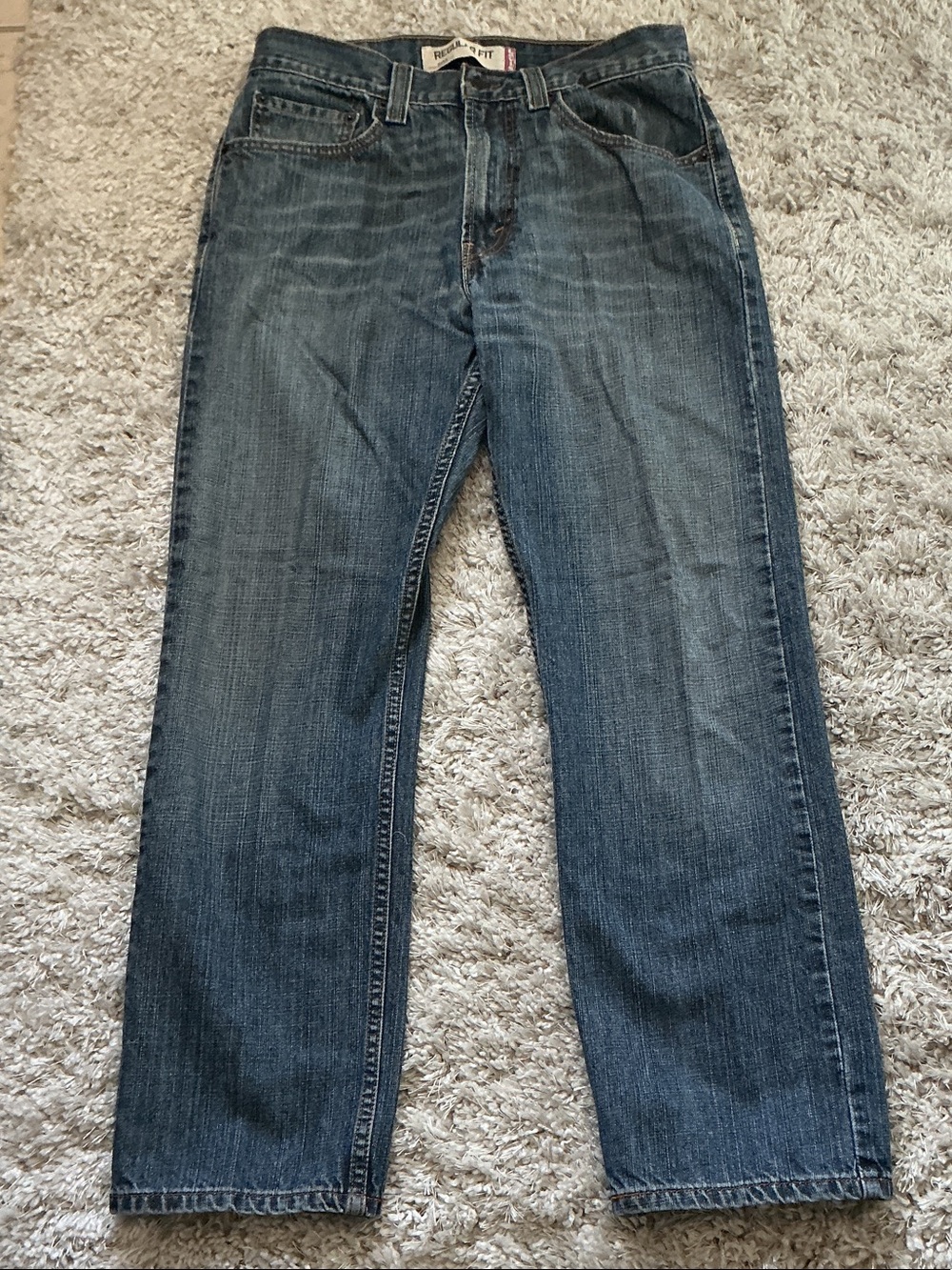 Classic Straight Leg Men's Jeans - Blue Denim